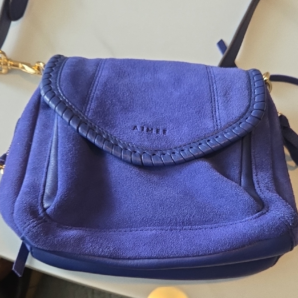 Aimee Kestenberg Violet Suede Braided-Trim Crossbody Bag